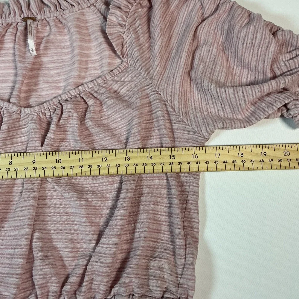 Free People We The Free Dorothy Striped Crop Top Pink White Size S